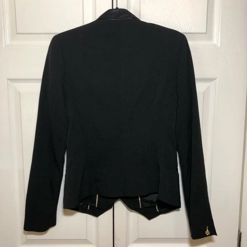 Tory Burch 100% Wool Black Tuxedo Blazer Size 8